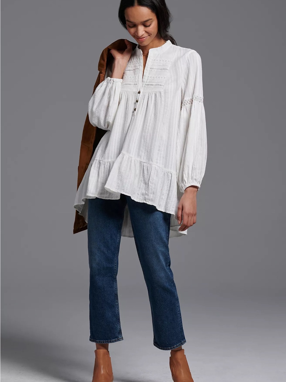 Anthropologie Haley Embroidered Lace Tunic
Blouse. XS